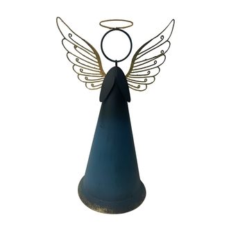Kovový modrý anděl 19,5 cm