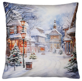 Vánoční polštář VÁNOČNÍ VESNIČKA I. 40x40 cm Mybesthome