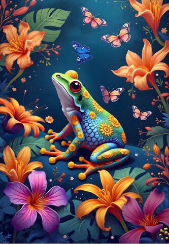 ALIPSON Puzzle Žabka a motýlci 1000 dílků