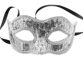 Flitrová maska pro dospělé, stříbrná