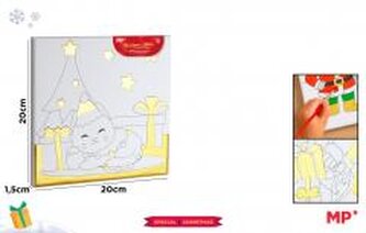 Płótno do malowania złocone - choinka kotek 20x20 Płótno do malowania złocone - choinka kotek 20x20