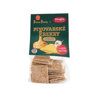 Krekry slané s mlátem z Plzeňského Prazdroje a česnekem 100 g ZEMANKA Krekry slané s mlátem z Plzeňského Prazdroje a česnekem 100 g ZEMANKA
