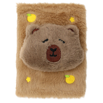 Dětský zápisník 13 x 19 cm, 80 listů, plyšový obal + kapybara