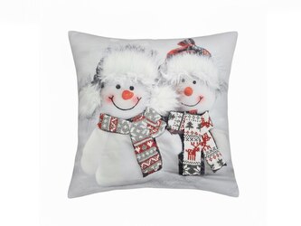 Forbyt Vánoční povlak Dva sněhuláci 3D CYHA7370MW 40x40 cm