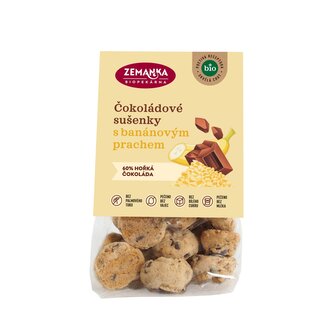 Sušenky s čokoládou a banánovým prachem 100 g BIO ZEMANKA Sušenky s čokoládou a banánovým prachem 100 g BIO ZEMANKA