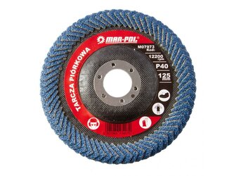 Kotouč brusný, oboustranný, lamelový, 125 mm, zirkon, P40 MAR-POL