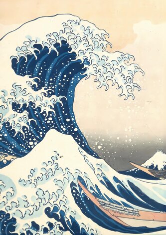 Notizbuch A4 blanko - 100 Seiten Soft Cover - Hokusai: Die große Welle vor Kanagawa