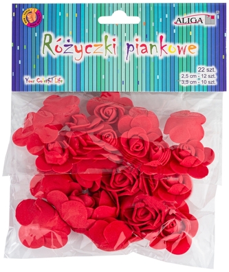 Różyczki piankowe czerwone op. 22 szt. PKW-9563, Aliga