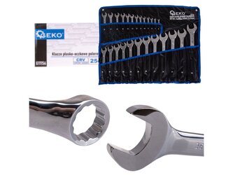 Klíče očkoploché 6-36mm, CrV, sada 25ks GEKO