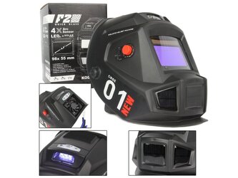 PROFI Kukla svářečská samostmívací s LED svítilnou a ventilátorem F2 QUICK GLASS MAR-POL