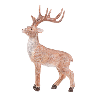 Jelen - polyresinová figurka, stojící, vel. XL, béžovo-hnědý