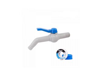 Sada pro kontejner na vodu IBC, kohoutek 1/2" 45° pro hadice 19mm a teflonová páska