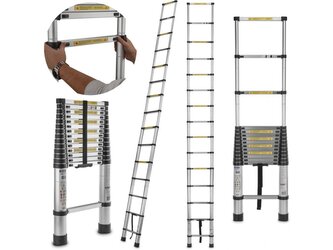 Teleskopický žebřík 4,4 m, 150 kg, hliníkový - GEKO