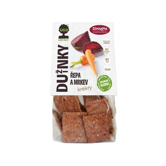 Krekry slané s dužinou z červené řepy a mrkve 100 g ZEMANKA Krekry slané s dužinou z červené řepy a mrkve 100 g ZEMANKA