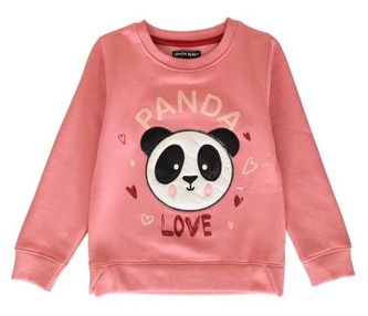 Dívčí mikina LEMON BERET PANDA přes hlavu, růžová, velikost: 116/122