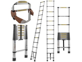 Teleskopický žebřík 3,8m, 150kg, hliníkový GEKO