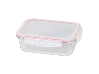 Dóza na potraviny obdélníková skleněná 1500 ml, plastové víko s Clip uzávěrem  – MagicHome