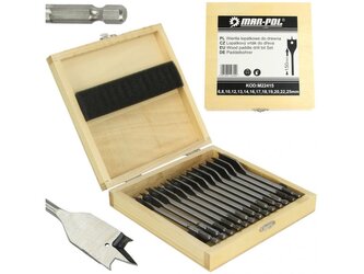 Vrtáky ploché do dřeva, sada 13ks, 6-25mm, 150mm MAR-POL