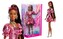 Barbie Deluxe Style Lalka modowa  6 z czarnymi włosami związanymi w kitkę, w metalicznej koralowej sukience i z akcesoriami JFP41