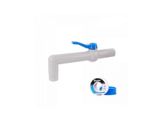 Sada pro kontejner na vodu IBC, kohoutek 90° 3/4" pro hadice 1" a teflonová páska