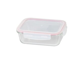 Dóza na potraviny obdélníková skleněná 1000 ml, plastové víko s Clip uzávěrem  – MagicHome