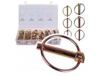 Závlačky s kroužkem, 4 druhy, sada 50ks GEKO