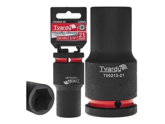 Rázová nástrčná hlavice prodloužená 3/4", 21 mm, CrMo - TVARDY Rázová nástrčná hlavice prodloužená 3/4", 21 mm, CrMo - TVARDY