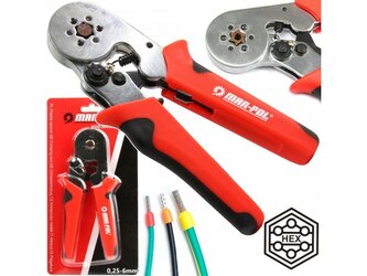 Kleště lisovací na dutinkové konektory 0,25-6mm² MAR-POL