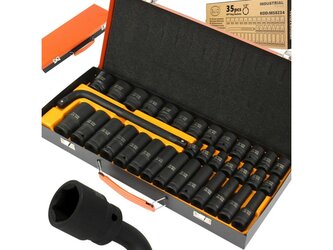 Hlavice nástrčné rázové šestihranné 1/2", 8-32mm, sada 35ks BJC