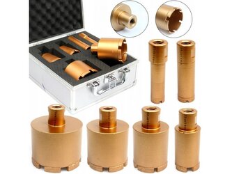 Diamantové vykružovací korunky, sada 6ks, 20-75mm, závit M14 RAPID