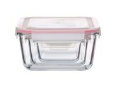 Dóza na potraviny čtvercová, borosilikátové sklo/PP, Clip, sada 3 ks - MagicHome