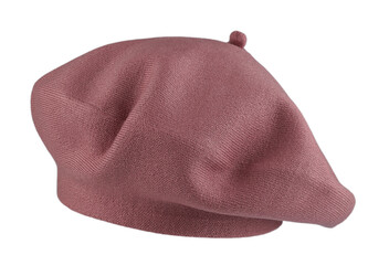 Dámský pletený baret - 1 ks - 4 starorůžová