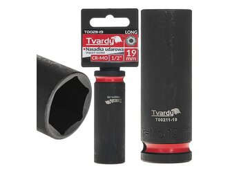 Rázová nástrčná hlavice prodloužená 1/2", 19 mm, CrMo - TVARDY Rázová nástrčná hlavice prodloužená 1/2", 19 mm, CrMo - TVARDY
