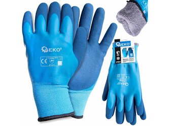 Voděodolné, zimní pracovní rukavice, bavlna - latex, velikost 10 - GEKO Voděodolné, zimní pracovní rukavice, bavlna - latex, velikost 10 - GEKO