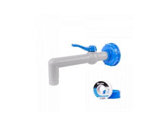Sada pro kontejner na vodu IBC, kohoutek 90° s připojením IBCS60x6 pro hadice 1" a PTFE páskou