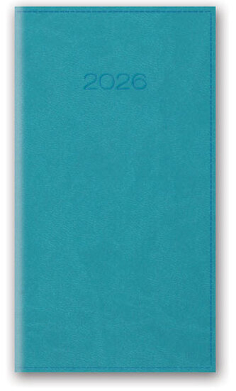 Kalendarz kieszonkowy A6 2026 turkusowy Kalendarz kieszonkowy A6 2026 turkusowy