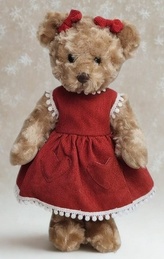 Plyšový medvídek v červených šatech 30 cm