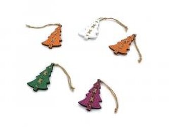 Zawieszka drewniana choinka 5szt