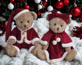 Pár vánočních medvídků 30 cm