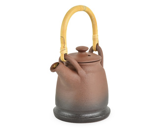 Keramická konev Kenya hnědá s rákosovým uchem cca 0,4 l