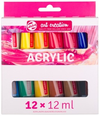 Zestaw farb akrylowych w tubkach 12x12ml 9021812M, ArtCreation