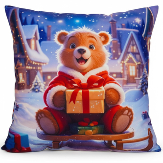 Vánoční polštář CHRISTMAS TEDDY BEAR 40x40 cm Mybesthome