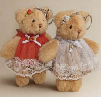 Pár přívěsků na klíče s motivem medvídků