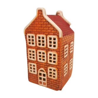 Keramický domeček LED cihlový, 10,7 cm