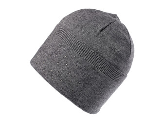 Dámská čepice s kamínky - 1 ks - 4 šedá