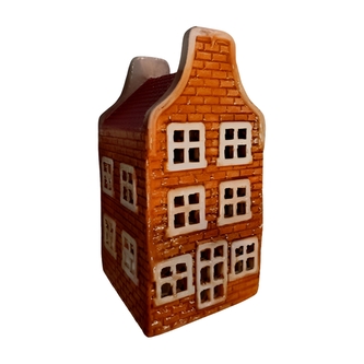 Keramický domeček oranžový 19 cm