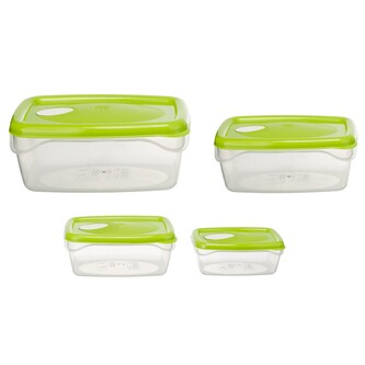 Sada plastových dóz Freska 4ks, zelená