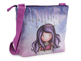 Dívčí kabelka crossbody 23x22 cm s potiskem - 1 ks - 2 fialová lila