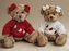 Pár medvídků v bílo červeném svetru se srdíčky 25 cm