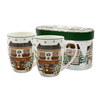 Sada 2ks porcelánových hrnků VÁNOČNÍ MĚSTO 2, 360 ml Sada 2ks porcelánových hrnků VÁNOČNÍ MĚSTO 2, 360 ml